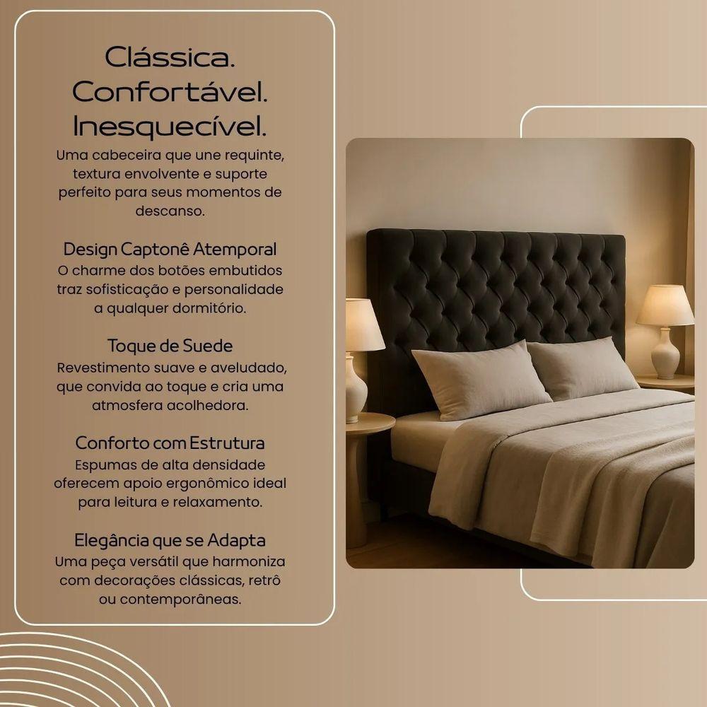 Cabeceira Cama Box Casal Queen Size 160cm Valentina Estofada Ciano Escuro - 3
