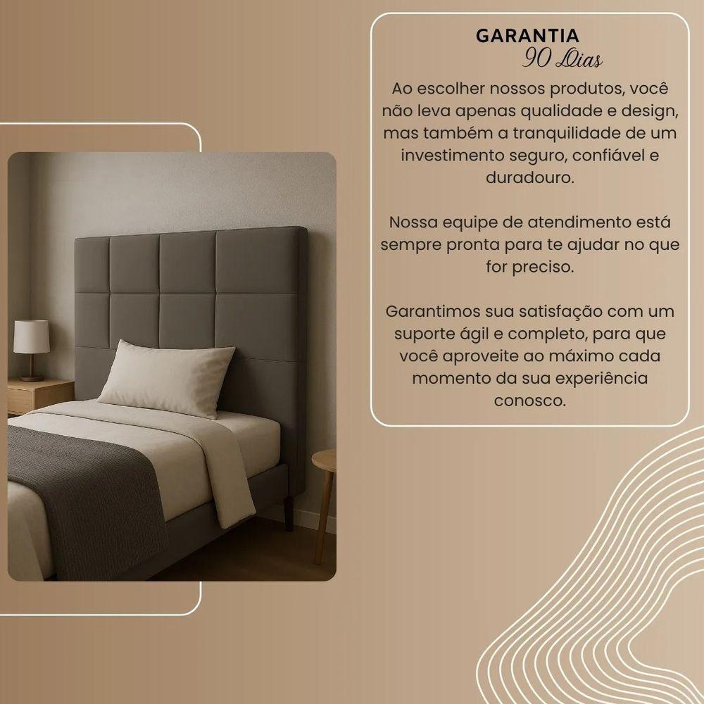 Cabeceira Cama Box Solteiro 90cm Elena Estofada Marrom - 4