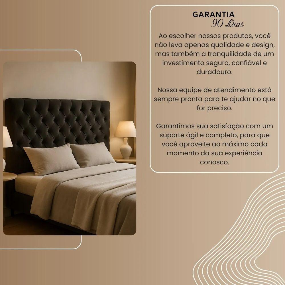 Cabeceira Cama Box Casal Queen Size 160cm Valentina Estofada Preto - 5
