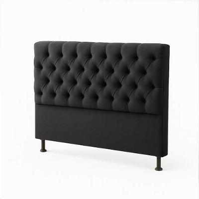 Cabeceira Cama Box Casal Queen Size 160cm Valentina Estofada Preto