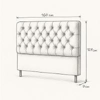 Cabeceira Cama Box Casal Queen Size 160cm Valentina Estofada Preto - 6