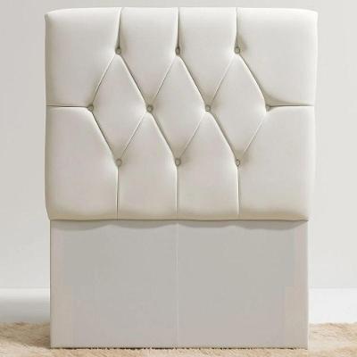 Cabeceira Cama Box Solteiro 90cm Eloá Estofada Suede Branco