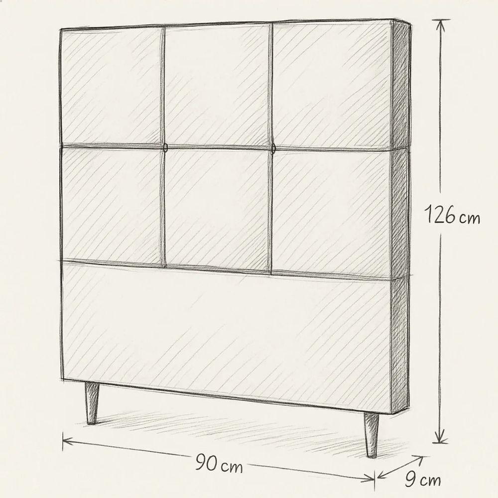 Cabeceira Cama Box Solteiro 90cm Elena Estofada Preto - 5