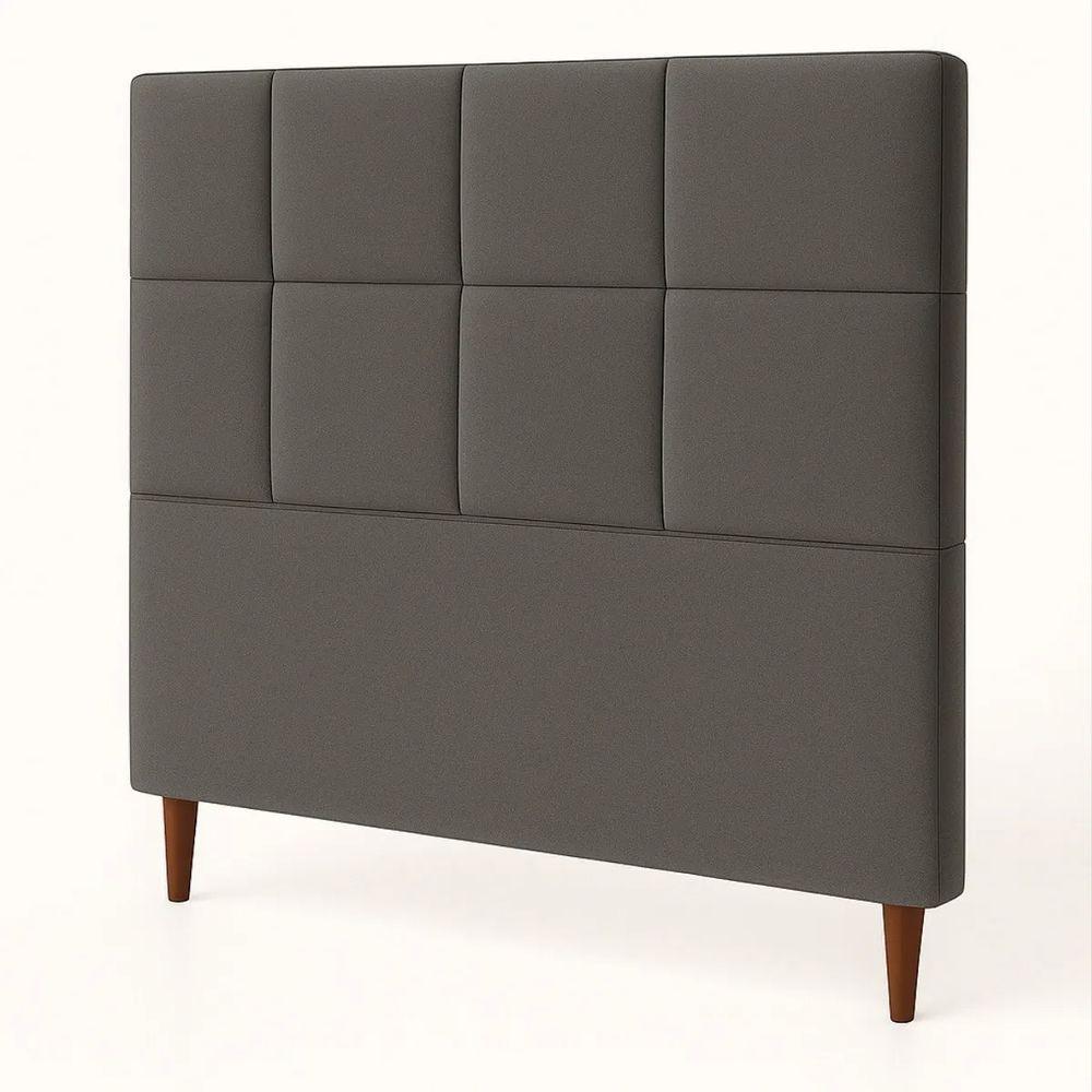 Cabeceira Cama Box Solteiro 90cm Elena Estofada Cinza - 1