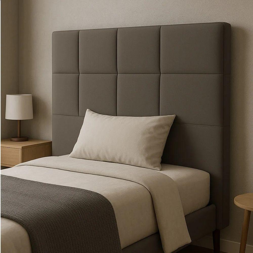 Cabeceira Cama Box Solteiro 90cm Elena Estofada Cinza - 3