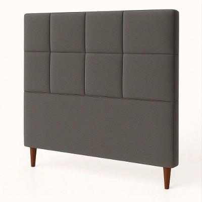 Cabeceira Cama Box Solteiro 90cm Elena Estofada Cinza