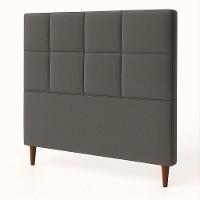 Cabeceira Cama Box Solteiro 90cm Elena Estofada Cinza - 1