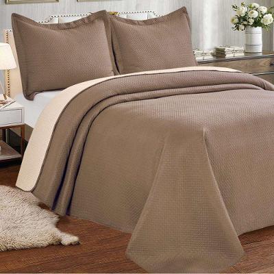 Kit Cobre Leito Solteiro Duas Cores Siena Liso Marrom/bege