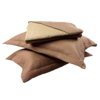 Kit Cobre Leito Solteiro Duas Cores Siena Liso Marrom/bege - 2