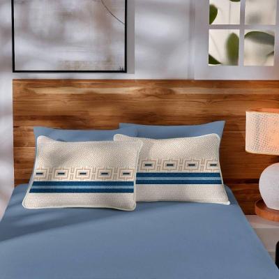 Jogo De Cama Malha Queen Estampado Vivaldi 100% Algodão 03 Peças Bargen Azul