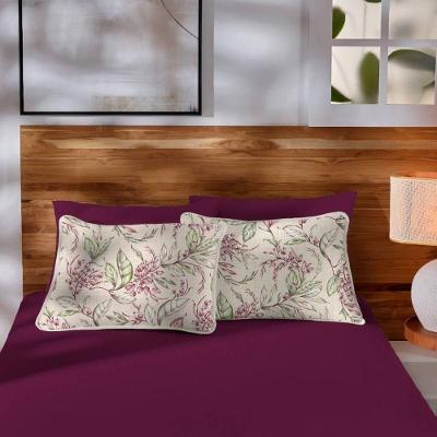 Jogo De Cama Em Malha Solteiro Estampado Vivaldi 100% Algodão 02 Peças Marselha Vinho