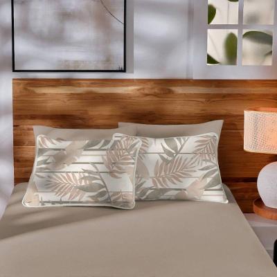 Jogo De Cama Em Malha Solteiro Estampado Vivaldi 100% Algodão 02 Peças Chipre Bege
