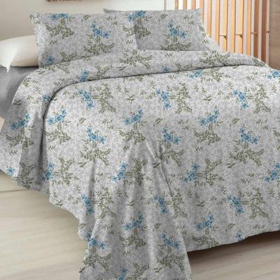 Jogo De Cama Casal Essenciale 100% Algodão 4 Peças Myosotis Azuis