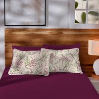 Jogo De Cama Malha Casal Estampado Vivaldi 100% Algodão 03 Peças Marselha Vinho - 1