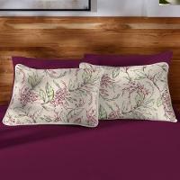 Jogo De Cama Malha Casal Estampado Vivaldi 100% Algodão 03 Peças Marselha Vinho - 2