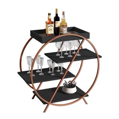 Adega Jb 4009 Luxo Preto Pe Bronze - Moveis Jb