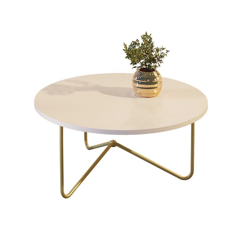 Mesa De Centro Jb 8006 Luxo Pe Dourado - Moveis Jb - 1
