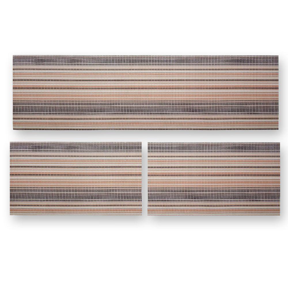 Kit 3 Peças Jogo Cozinha Passadeira Emborrachada Não Derrapa Listrado Preto Marrom - 2