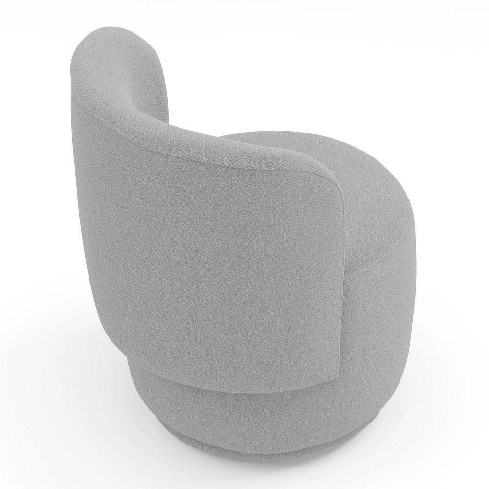 Poltrona Orgânica Decorativa Living Molly Bouclê Cinza Claro - Desk Design - 5