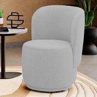 Poltrona Orgânica Decorativa Living Molly Bouclê Cinza Claro - Desk Design - 2