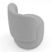 Poltrona Orgânica Decorativa Living Molly Bouclê Cinza Claro - Desk Design - 5