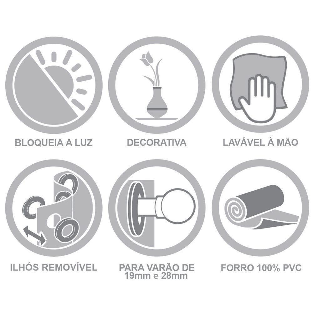 Cortina Blackout Voil Liso 2,80m X 1,80m Voil 100% Poliéster/forro 100% Pvc - Cinza - 4