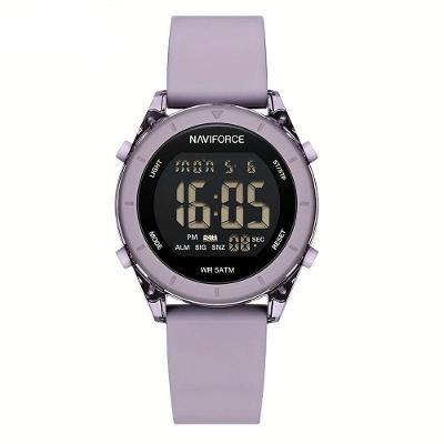 Relógio De Pulso Digital Feminino Lcd Tela Pulseira De Silicone 3atm Roxo