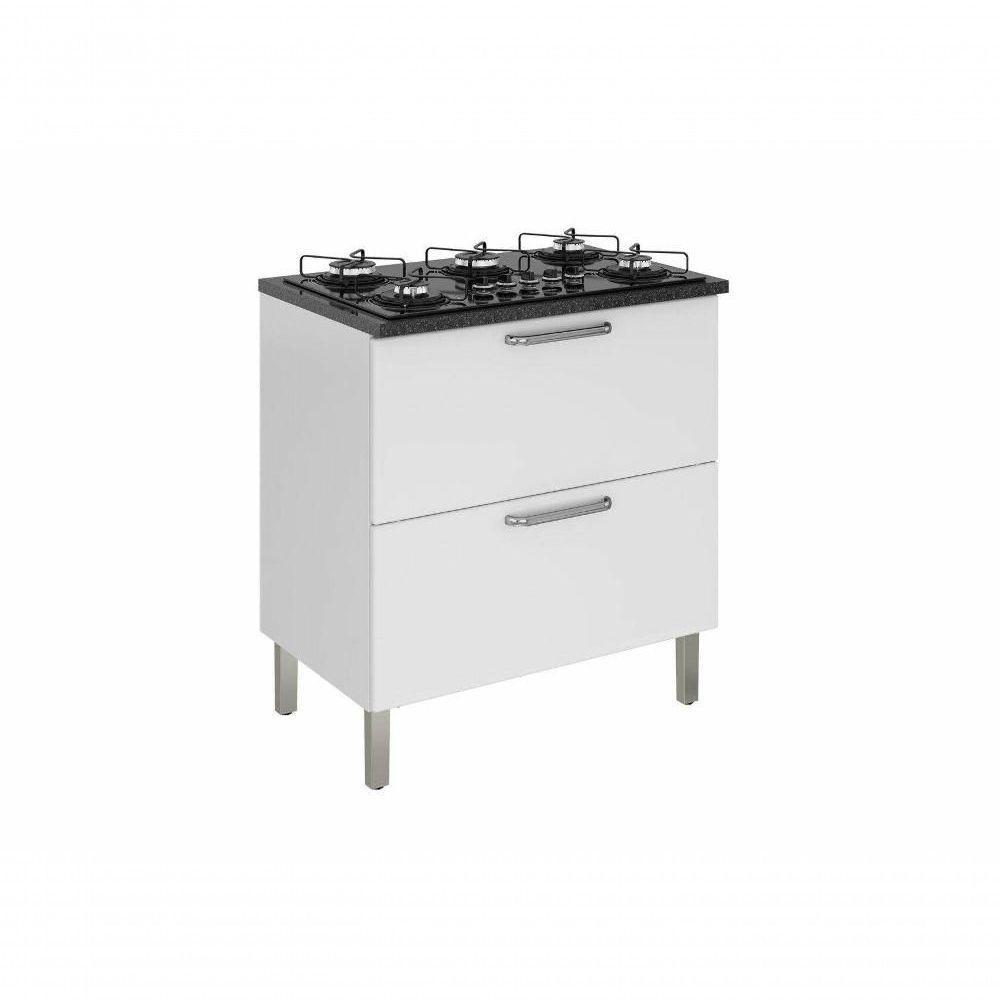 Balcão Cozinhas Itatiaia Tarsila Para Cooktop 5 Bocas - 1 Porta Horizontal E 1 Gaveta - Branco - 2