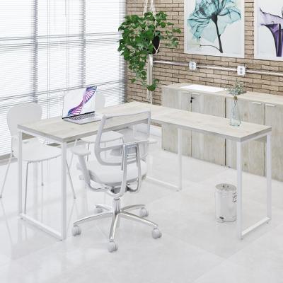 Mesa Em L Office 135x150x75cm Kuadra Snow - Est.branca