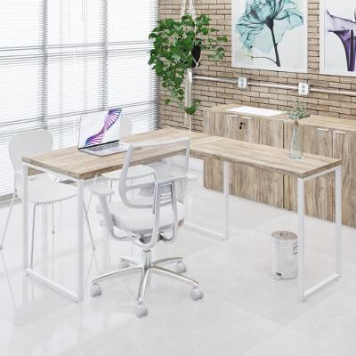 Mesa Em L Office 135x150x75cm Kuadra Carvalho - Est.branca