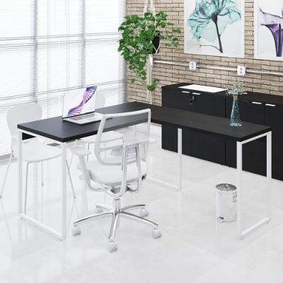 Mesa Em L Office 135x150x75cm Kuadra Preto ônix - Est.branca