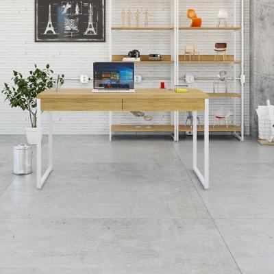 Mesa Office 135x60x75cm C/02 Gavetas Kuadra Lâmina Mel - Est.branca