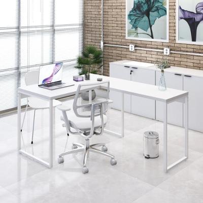 Mesa Em L Office 120x150x75cm Kuadra Branco Chess - Est.branca