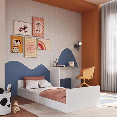 Cama Infantil Montessoriana Cama Infanto Juvenil com Escrivaninha Integrada MDP Branco