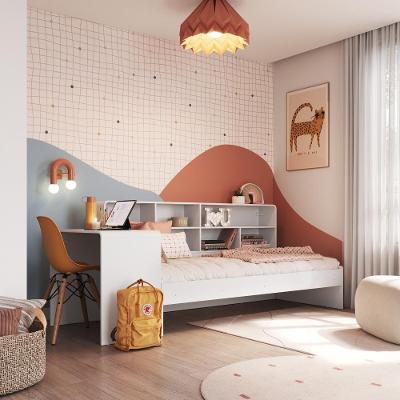 Cama Infantil Montessoriana Cama Infanto Juvenil com Escrivaninha MDP Branco