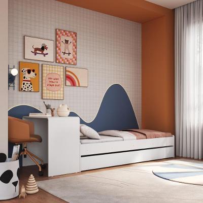 Cama Infantil Montessoriana Com Cama Auxiliar E Escrivaninha Integrada Branco