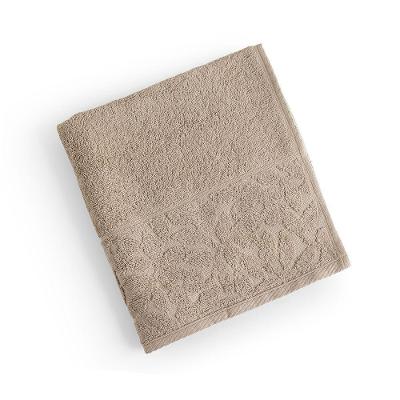 Toalha De Rosto Blume Fio Penteado Barrado Floral 01 Peça 100% Algodão - Amêndoa