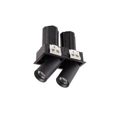 Spot De Embutir Retrátil Nordecor Aiva Duo Led Alto Irc 97 Bivolt Preto - 2700k - Luz Amarela