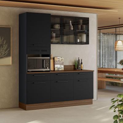 Cozinha Completa Itatiaia Exclusive 180cm Em Aço Grafite