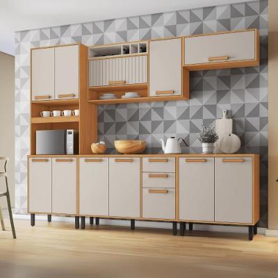 Cozinha Completa Nápoles 5 Peças em Madeira com Forno Off White para Espaços Modernos