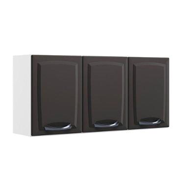 Armário Aéreo De Cozinha Preto E Branco 3 Portas New Premium