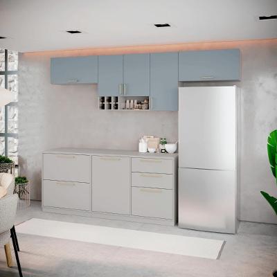 Cozinha Completa Itatiaia Essence 280cm Com Nicho Em Madeira Fendi-gris