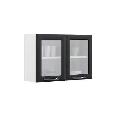 Armário Aéreo Grafite 2 Portas Com Vidro New Premium