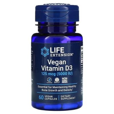 Vitamin D3 5000ui (60 Vegetarian Tablets) - Life Extension