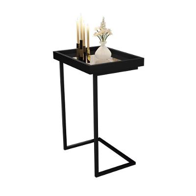 Mesa De Apoio Sofa Jb 4774 Luxo Preto Pe Preto - Moveis Jb