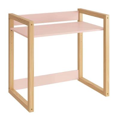 Mesa Escrivaninha Infantil Zoe em MDF e Pinus 80cm Rosa Fosco Reller