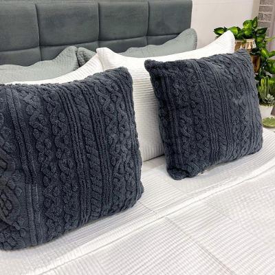 Kit 2 Almofadas Comfy 50x50 Franci Tricot Cinza Chumbo