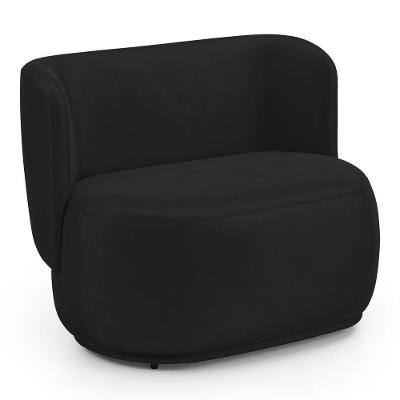 Namoradeira Decorativa Orgânica Molly 02 Lugares Veludo Preto - Desk Design