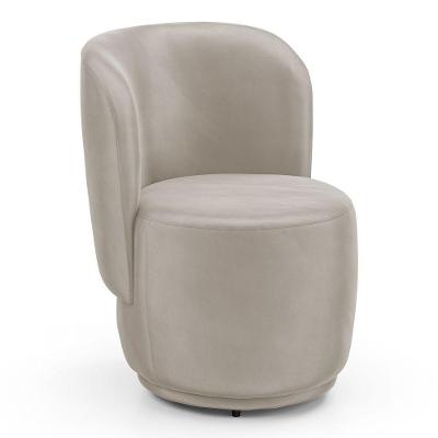 Poltrona Orgânica Decorativa Living Molly Veludo Bege - Desk Design