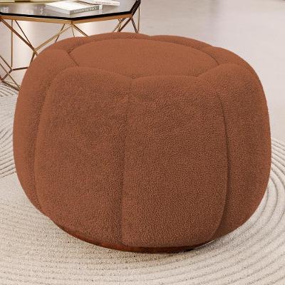 Puff Decorativo Estilo Abóbora Orgânico Shell Bouclê Terracota - Desk Design